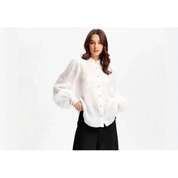Alice McCall Blouse Women’s 10 Porcelain Texas Sun Shirt - Picture 2 of 8